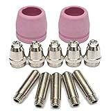 Beho-12Pcs LTP5000D用ノズル電極とカップのプラズマカッターセットLTPDC2000 LTPAC2500