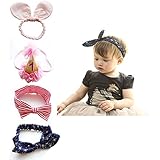 Angelland エンジェルランド　キッズ　女の子　リボン　コットン レディース　高い弾力ゴム　ヘアアクセサリー　 髪飾り　髪留め　兎耳　　蝶結び　柔らかい生地　ターバン　おしゃれ　人気　洗顔 メイ