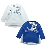 ベビー服 女の子 Tシャツ 長袖 スムス素材 スナップボタン マリンテイスト リボン 変形裾 女児 ベビー (1.ホワイト/95cm)