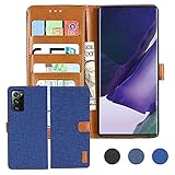 【Anrek】互換性 Galaxy Note 20 Ultra 5G 対応 Samsung デニム材料 手帳ケース (ブルー) サムスン ギャラクシーノート20 ウルトラ5g note20+ 5g カバー 手帳型 カード収納 サイドマグネット スタンド機能付き 財布型 ケース NOTE20U NAVY