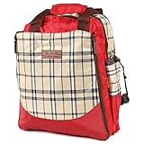 【Ani Mam Kids】多機能 リュック ＆ ショルダー マザーズバッグ ママに便利な機能が充実 おしゃれな チェック柄 おむつ替えシート内蔵 (レッド)