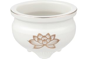 AM-TM591 Buddhist Altar, White Gold Lotus 3.0 Incense Burner