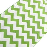 (30cm x 150cm, Lime Green) - lovemyfabric Crazy About Chevron Design Cotton Table Runner For Wedding