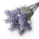【Blooming＆me】フラワーデザイナー推薦 枯れない 高品質 上質な造花 パープル ラベンダーブーケ 癒し効果も◎ ナチュラルな空間 インテリア 3束セット (1束で10本のラベンダー) [並行