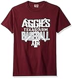 NCAAテキサスA & M Aggies Baseball Bats半袖快適カラーTシャツ、ミディアム、Aggieワイン