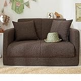 生活雑貨 脚を伸ばしてゆったり寝れるソファーベッド 3つ折りコンパクトタイプ (２P, ブラウン)