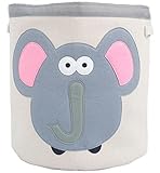 Grey Bee 動物のテーマキッズ用折りたたみキャンバス収納箱 グレイ・エレファント