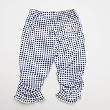 アンパンマン 天竺 アンパンマンガール チェック柄 クロップド ７分丈パンツ　90ｃｍ/95ｃｍ （TA7428) (95cm, ネイビー)
