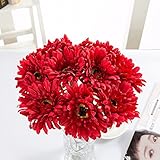 (優品屋)造花　フラワー　アフリカ菊の花束　飾り物　大輪系　ギフト 母の日　誕生日　ホワイトデー　卒入学祝い　バレンタイン　花　御祝　フラワーアレンジメント 還暦　結婚記念日　結婚祝い　十本セット　レ