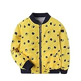 [FERE8890] 男の子 コート 秋服 カジュアル キッズ ジャケット 可愛い トップス 野球服 猫の爪 パンダの頭 プリント 帽子付き イエロー L