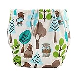 Refaxi　 ジャングル　プリント　子供　赤ちゃん　二重　おむつ　パンツ　スナップ調整　おむつカバー　洗濯可能