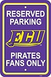 NCAA East Carolina Pirates 12-by-18インチプラスチック駐車場サイン