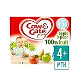 リンゴ＆梨フルーツポット4×100グラム (Cow & Gate) (x 2) - Cow & Gate Apple & Pear Fruit Pots 4 x 100g (Pack of 2) [並