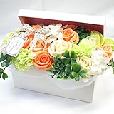 プレゼント 女性 花 ソープフラワー フレグランス フラワー 造花 誕生日プレゼント 女性 (お花の宝石箱ホワイト)