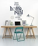 壁装飾Plus More wdpm3835壁デカールステッカーホーム実行野球Words子供壁デカールビニールステッカー文字壁の装飾、深いブルー、34 " x 23、、" 34 " x 23