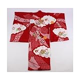 お宮参り 正絹 女児 産着 御祝着（のしめ）本絞り加工 刺繍柄 GBU3 （フードセットをプレゼント！）