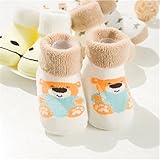 W-ShiG ベビー靴下　０－３歳　ソックス　暖かい リボン うさぎ 冬 ポカポカ ふわふわ　幼児用　コットン