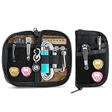 VIPERADE VE22 EDCポーチ EDCポケットオーガナイザー メンズ マルチツール ポケットポーチ 4ポケット ナイロン コンパクト ポケットオーガナイザー 小型EDCオーガナイザーポーチ (ブラック)