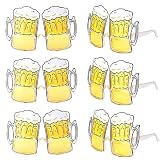 サングラス ビールマグ ビールメガネ オーバーグラス サングラス リムレス サングラス ハワイ オーナメント パーティーメガネ ビールカップメガネ 6個