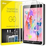 JETech iPad (9.7インチ、2018/2017モデル、第6/5世代) iPad Air2/1 iPad Pro9.7インチ用 強化ガラス ガイド枠付き 傷つけ防止 液晶保護フィルム HD クリア 2枚セット