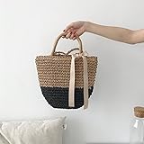 Mrs.L Store　かばん　肩掛け　かわいい　草網 シンプル　レディース　普段持ち　大容量　