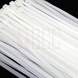 BuyCheapCables® 8" White Cable Ties 8 Inch Self Locking 2.5mm Tensile Strength 18lbs, 100-Pack [並行輸入