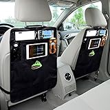 Kick Mat Car Seat Protector Backseat Organizer Pocket Storage by UBAOXIN (2-Pack) (Black)