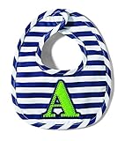 Mud Pie Baby-Boys Newborn A Initial Boy Bib, Blue, One Size by Mud Pie