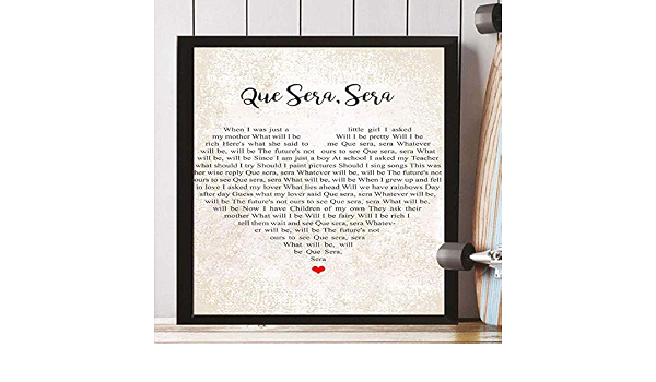 Amazon Gehua06 Que Sera Sera Song 歌詞ポートレートポスタープリントウォールアート アートプリント 装飾12x12インチ フレーム入り アートフレーム ポスター オンライン通販