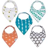 Baby Bandana Drool Bibs Organic Cotton Unisex Baby Gift Set by KiddieBest