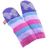 mimiTENS All Weather Long Sleeve Warm Winter Mittens (Purple Silver Butterfly) by mimiTENS