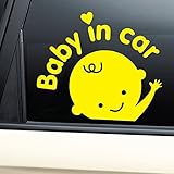 Baby in Carビニールデカールステッカー – イエロー(安全サイン)