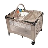 Big Oshi Deluxe Pack 'N Play Playard Nursery Center with Full Size Bassinet, Beige Circles by Big Os