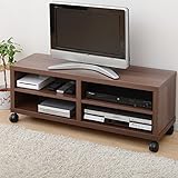 山善(YAMAZEN) テレビ台 キャスター付き (幅100) ウォルナットブラウン CTV-4010C(WL)