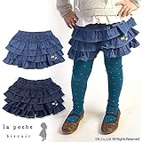 (ラポシェビスキュイ) La poche biscuit 秋'15 ４段フリルデニムキュロット 80 ネイビー