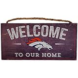 NFL Denver Broncos 12 " x 6 "アンティーク調Welcome to Our Home Wood Sign