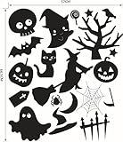 oSYE Happy Halloween Pumpkins Spooky Cemetery魔女Crows Bats猫壁デカール子供の部屋のウィンドウステッカーハロウィンデコレーション