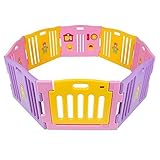 HPD Baby Playpen Kids 8 Panel Safety Play Center Yard Home Indoor Outdoor Pink Girls by HPD Baby n K