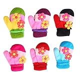 Pumpumly　子供の冬手袋ソフト 内ボア中5本指 保温手袋 暖かいグローブ 冬 女の子 男の子 柔らかい 雪遊び お散歩 アウトドア 通学 通園 クリスマス用　ランダム色