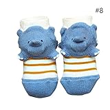 トトハウス(TOTO HOUSE) ベビー靴下 3D立体幼児靴下 動物 ショート ソックス 　可愛い出産プレゼント ベビーソックス 滑り止め付き (8, S)
