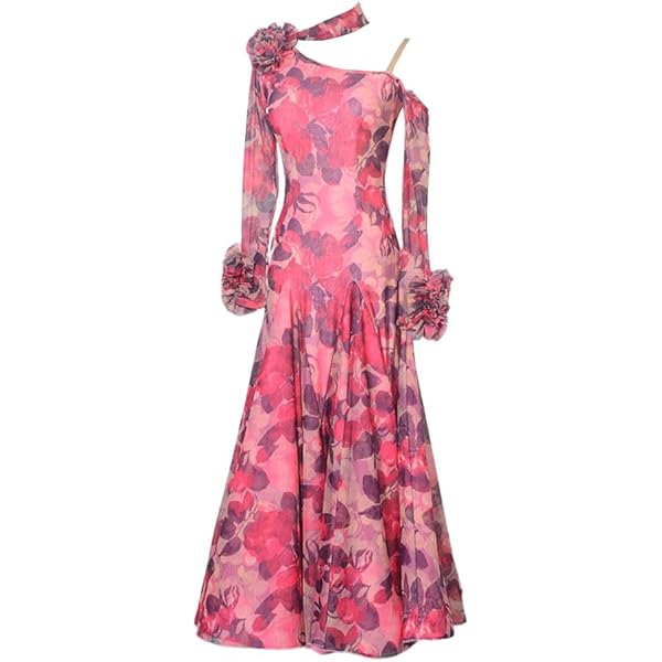 【華やぎ】新品　社交ダンス　ピンク花柄セットアップ黒　ｍ926 Amazon.co.jp: [LNIGHT] 上品 オーダーメイド 社交ダンスドレス
