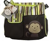 Carter's Diaper Bag Tote- Monkey with Brown/green Stripes [並行輸入品]