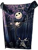 The Nightmare Before Christmas Comfy Blanket with Sleeves ~ Jack Skellington & Zero ~ Unisex Adult S