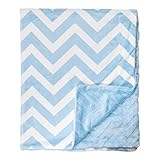 Bonne Nuit Super Soft Chevron Baby Blanket, Blue by Bonne Nuit
