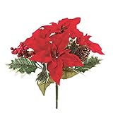 MAGIQ 東京堂 クリスマス 上質な 造花 ノエルポインブッシュ  #レッド FX004196