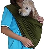 ペット バッグ スリング 犬 猫 兼用 【飛び出し防止用リードで安心お出掛け】 バック (カーキ)