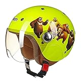 子供用ヘルメット　　自転車　スケート　初心者　XL（52－54cm）　700g (イエロー熊, XL（52－54cm）)