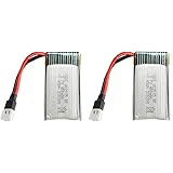OCTelect 2個 ドローン バッテリー Hubsan JJRC 3.7V 400mah Lipo リポバッテリー ※過充電保護機能付き [並行輸入品] Silver