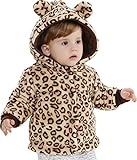 【SEBLES】 厚手 ベビー 幼児 フード付 コート ジャケット きぐるみ ヒョウ柄 茶 ブラウン 0歳 1歳 2歳 3歳 (90cm)