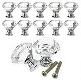 SMYLLS 10PCS Diamond Shape Crystal Glass Cabinet Knob/Cupboard Drawer Pull Handle [並行輸入品]